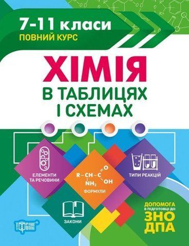 Хімія в таблицях і схемах. 7-11 класи. Допомога в підготовці до ДПА, ЗНО &mdash; Варавва Н.Е. TOR0104 фото